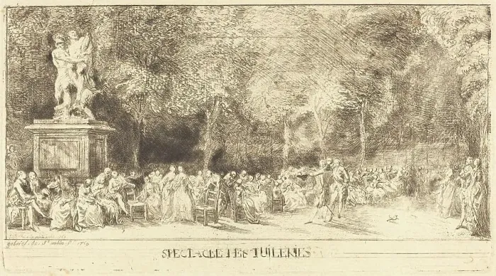 Framed Print : Les chaises [lower half], 1760. Creator: Gabriel de Saint-Aubin