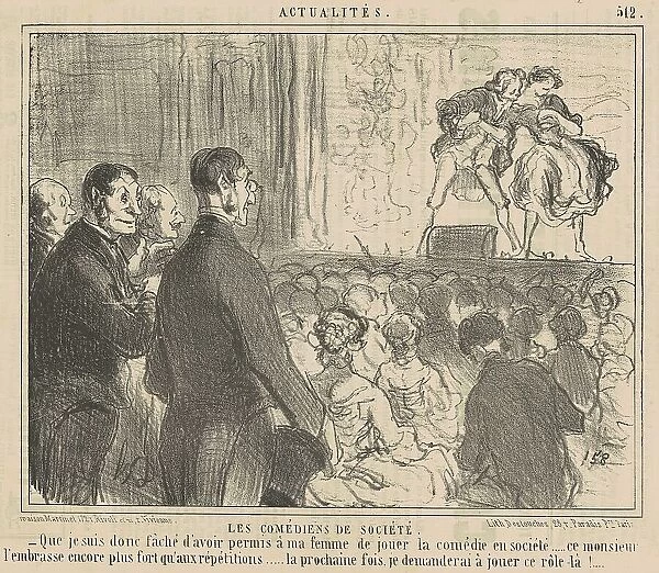 Les comédiens de société, 19th century. Creator: Honore Daumier