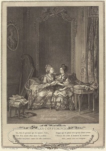 Les confidences, 1774. Creator: Charles Louis Lingée