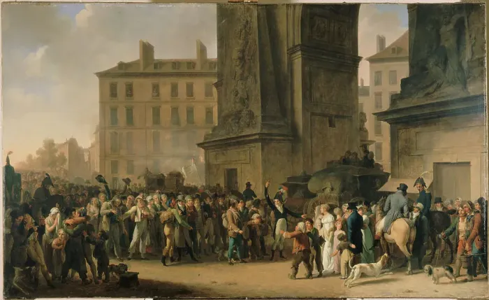 Framed Print : Les conscrits de 1807 défilant devant la porte Saint-Denis, c1808. Creator: Louis Leopold Boilly Framed Print : Les conscrits de 1807 défilant devant la porte Saint-Denis, c1808. Creator: Louis Leopold Boilly