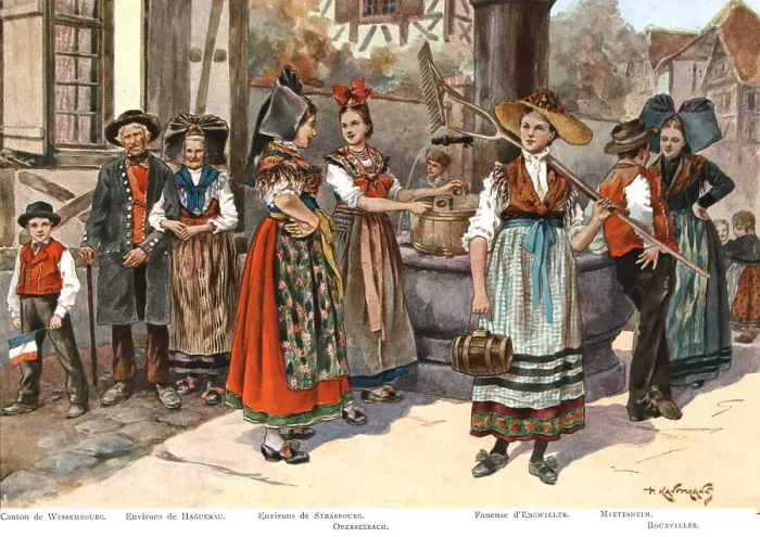 Framed Print : Les Costumes de l'Alsace, 1924. Creator: P Kauffmann Framed Print : Les Costumes de l'Alsace, 1924. Creator: P Kauffmann