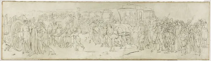 Framed Print : Les coucous sur le quai des Tuileries, c1805. Creator: Louis Leopold Boilly Framed Print : Les coucous sur le quai des Tuileries, c1805. Creator: Louis Leopold Boilly