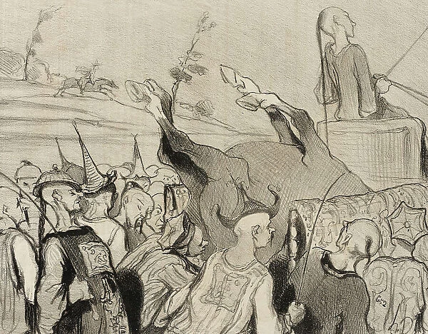 Les Courses de chevaux, 1844. Creator: Honore Daumier