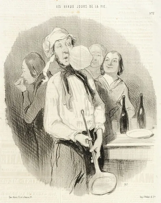 Framed Print : Les Crêpes, 1845. Creator: Honore Daumier Framed Print : Les Crêpes, 1845. Creator: Honore Daumier