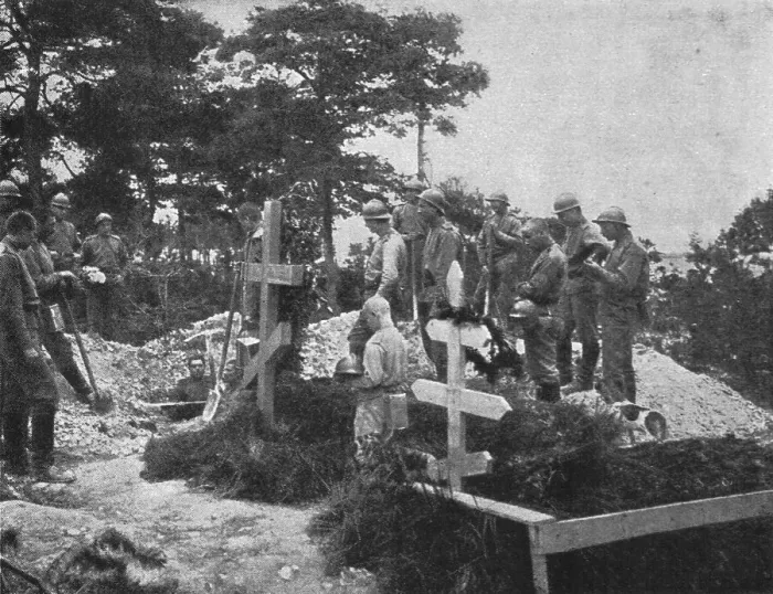 Framed Print : Les debuts des troupes Russes sur le front Francais de Champagne; Les premieres tombes, 1916. Creator: Unknown Framed Print : Les debuts des troupes Russes sur le front Francais de Champagne; Les premieres tombes, 1916. Creator: Unknown
