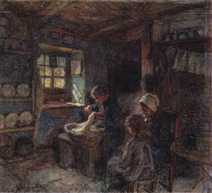 Framed Print : Les Dentellieres, c1888. Artist: Leon-Augustin Lhermitte Framed Print : Les Dentellieres, c1888. Artist: Leon-Augustin Lhermitte