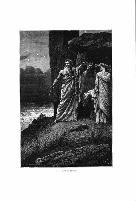 Framed Print : Les derniers druides (The Last Druids), 1883. Creator: Neuville, Alphonse Marie, de (1835-1885) Framed Print : Les derniers druides (The Last Druids), 1883. Creator: Neuville, Alphonse Marie, de (1835-1885)