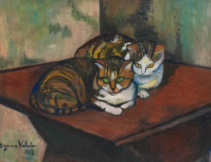 Framed Print : Les deux chats (The two cats), 1918. Creator: Valadon, Suzanne (1865-1938) Framed Print : Les deux chats (The two cats), 1918. Creator: Valadon, Suzanne (1865-1938)