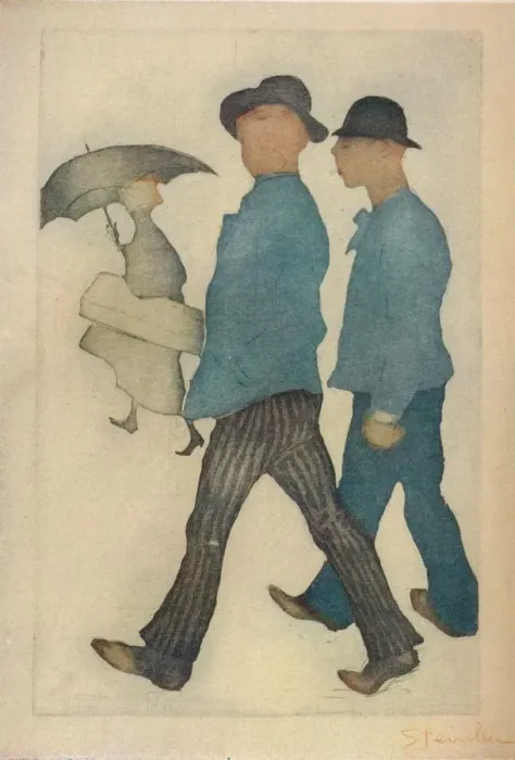 Framed Print : Les Deux Gigolos, 1898. Artist: Theophile Alexandre Steinlen Framed Print : Les Deux Gigolos, 1898. Artist: Theophile Alexandre Steinlen