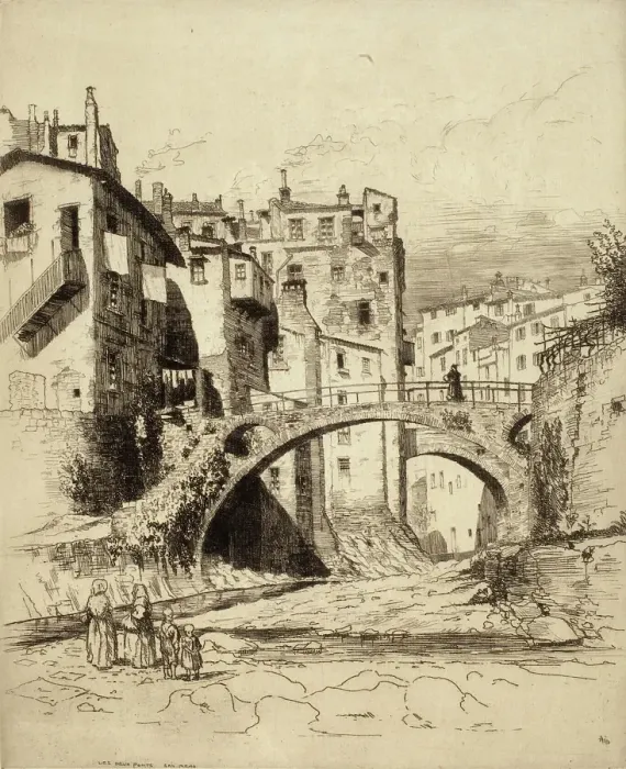 Framed Print : Les Deux Ponts, San Remo, c1900-1938. Creator: George Charles Aid