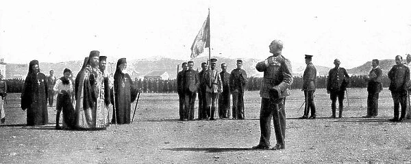 Les Evenements de Grece; La presentation de serment au roi Alexandre, sur le Champ... 1917. Creator: Unknown