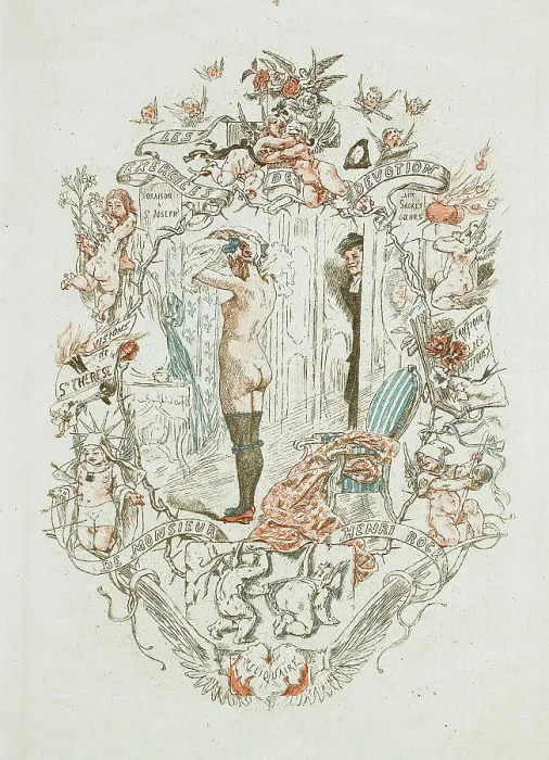 Framed Print : Les Exercices de dévotion de M. Henri Roch, 1882. Creator: Félicien Rops Framed Print : Les Exercices de dévotion de M. Henri Roch, 1882. Creator: Félicien Rops