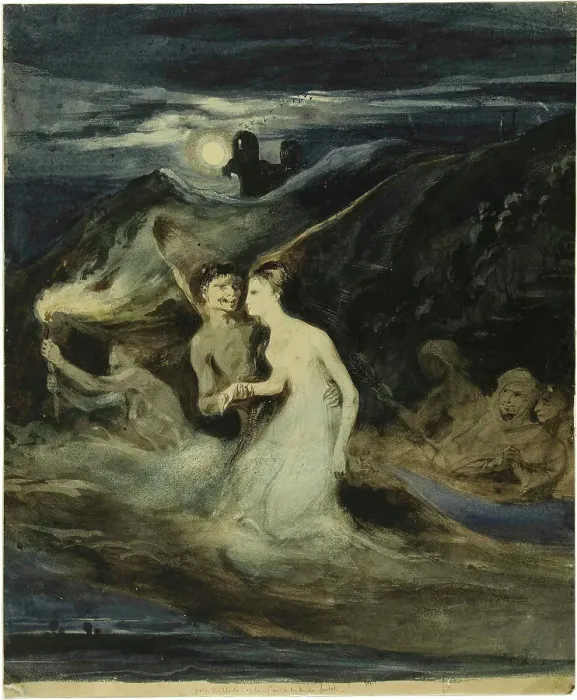 Framed Print : Les Fantômes, 1829. Creator: Boulanger, Louis Candide (1806-1867) Framed Print : Les Fantômes, 1829. Creator: Boulanger, Louis Candide (1806-1867)