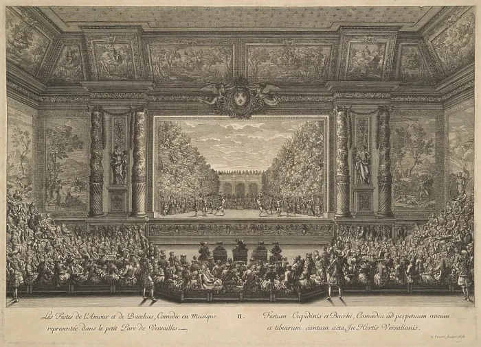 Framed Print : Les festes de l'Amour et de Bacchus, Comedie en musique representee dans le petit Parc de... 1678 Framed Print : Les festes de l'Amour et de Bacchus, Comedie en musique representee dans le petit Parc de... 1678