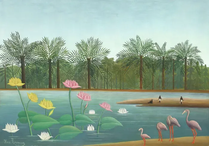 Framed Print : Les Flamants (The Flamingoes), 1907. Creator: Rousseau, Henri Julien Félix (1844-1910) Framed Print : Les Flamants (The Flamingoes), 1907. Creator: Rousseau, Henri Julien Félix (1844-1910)