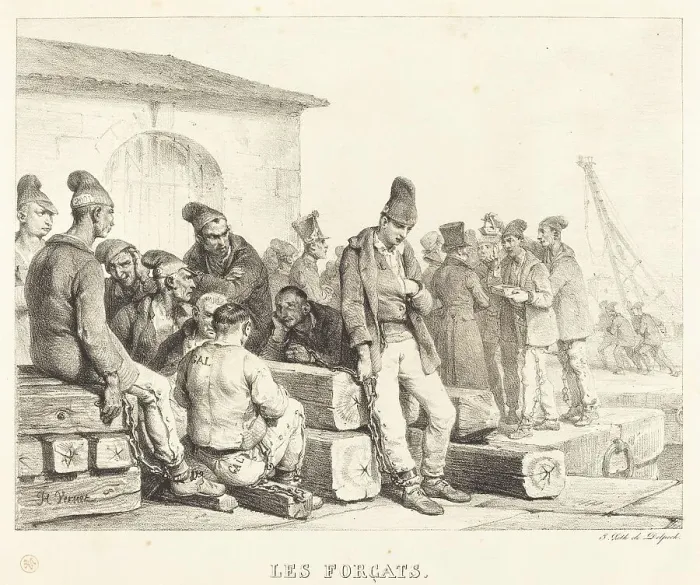 Framed Print : Les forcats (The Convicts). Creator: Emile Jean-Horace Vernet Framed Print : Les forcats (The Convicts). Creator: Emile Jean-Horace Vernet
