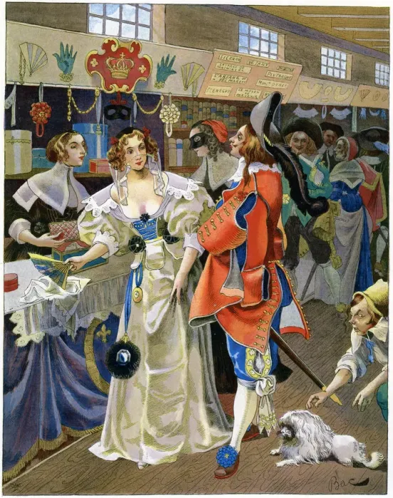 Framed Print : Les Galeries de Bois during the reign of Louis XIII, 17th century, c1870-1950. Artist: Ferdinand Sigismund Bac Framed Print : Les Galeries de Bois during the reign of Louis XIII, 17th century, c1870-1950. Artist: Ferdinand Sigismund Bac