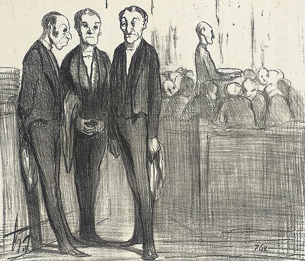 Les Garçons en habit noir, 1855. Creator: Honore Daumier