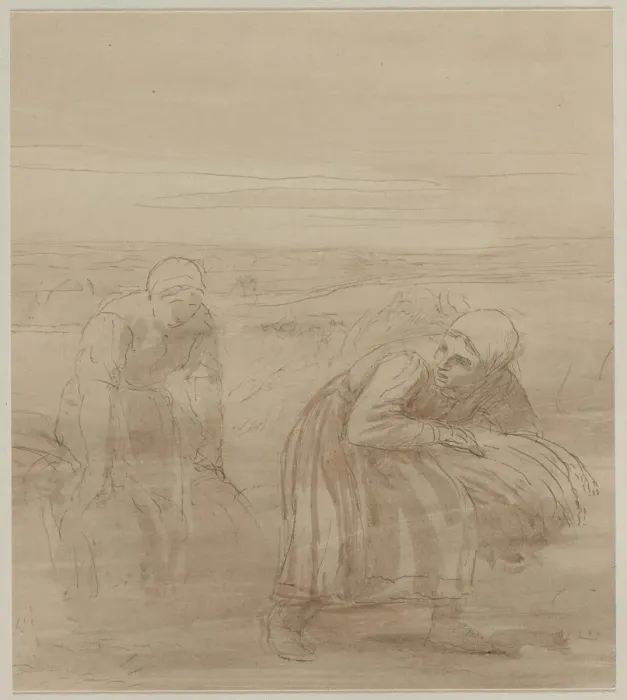 Framed Print : Les Glaneuses, 1800s. Creator: Alphonse Legros (French, 1837-1911) Framed Print : Les Glaneuses, 1800s. Creator: Alphonse Legros (French, 1837-1911)