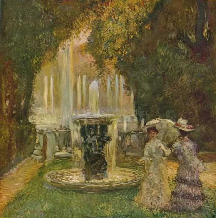Framed Print : Les Grandes Eaux A Versailles (L Allee D Eau), c1908. Artist: Gaston la Touche Framed Print : Les Grandes Eaux A Versailles (L Allee D Eau), c1908. Artist: Gaston la Touche
