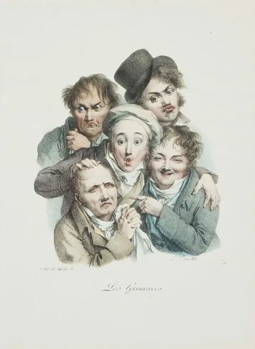 Framed Print : Les Grimaces, c. 1823. Creator: Boilly, Louis-Léopold (1761-1845) Framed Print : Les Grimaces, c. 1823. Creator: Boilly, Louis-Léopold (1761-1845)