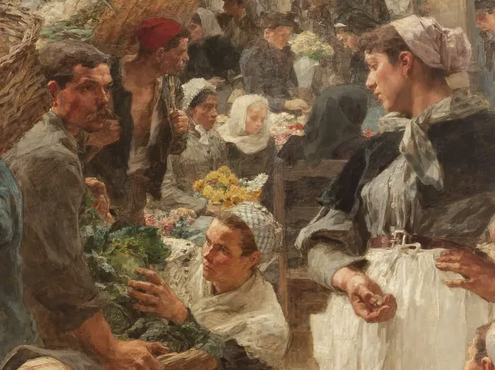 Framed Print : Les Halles, 1895. Creator: Leon-Augustin Lhermitte Framed Print : Les Halles, 1895. Creator: Leon-Augustin Lhermitte
