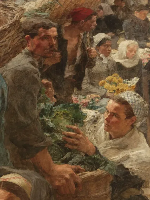 Framed Print : Les Halles, 1895. Creator: Leon-Augustin Lhermitte Framed Print : Les Halles, 1895. Creator: Leon-Augustin Lhermitte