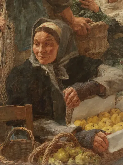 Framed Print : Les Halles, 1895. Creator: Leon-Augustin Lhermitte Framed Print : Les Halles, 1895. Creator: Leon-Augustin Lhermitte