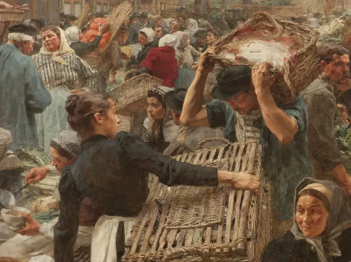 Framed Print : Les Halles, 1895. Creator: Leon-Augustin Lhermitte Framed Print : Les Halles, 1895. Creator: Leon-Augustin Lhermitte
