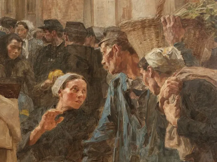 Framed Print : Les Halles, 1895. Creator: Leon-Augustin Lhermitte Framed Print : Les Halles, 1895. Creator: Leon-Augustin Lhermitte
