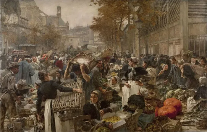 Framed Print : Les Halles. Artist: Lhermitte, Leon (1844-1925) Framed Print : Les Halles. Artist: Lhermitte, Leon (1844-1925)