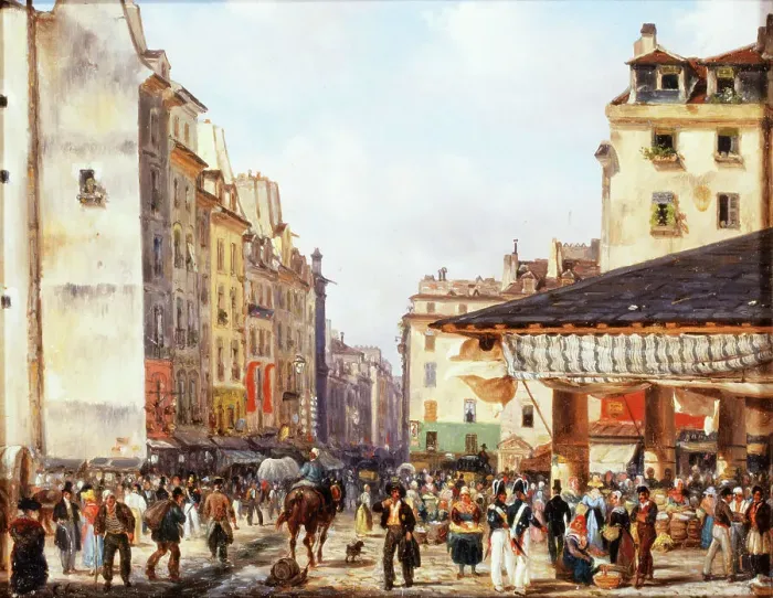 Framed Print : Les Halles, c1828. Creator: Giuseppe Canella Framed Print : Les Halles, c1828. Creator: Giuseppe Canella