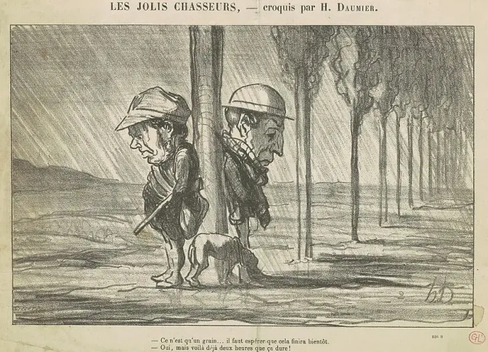 Framed Print : Les Jolis Chasseurs, 19th century. Creator: Honore Daumier Framed Print : Les Jolis Chasseurs, 19th century. Creator: Honore Daumier