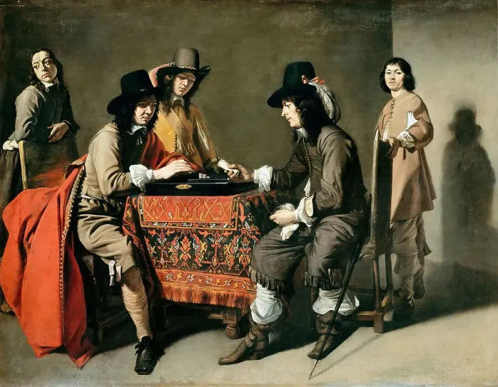Framed Print : Les Joueurs de tric-trac (The Tric Trac players), c. 1655. Creator: Le Nain, Mathieu (1607-1677) Framed Print : Les Joueurs de tric-trac (The Tric Trac players), c. 1655. Creator: Le Nain, Mathieu (1607-1677)