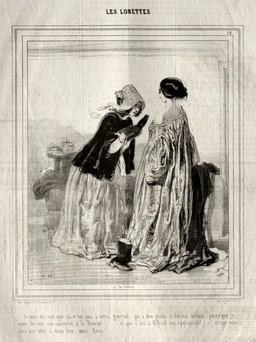 Framed Print : Les Lorettes, 1842. Creator: Paul Gavarni (French, 1804-1866) Framed Print : Les Lorettes, 1842. Creator: Paul Gavarni (French, 1804-1866)