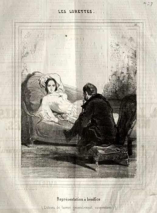 Framed Print : Les Lorettes, 1842. Creator: Paul Gavarni (French, 1804-1866) Framed Print : Les Lorettes, 1842. Creator: Paul Gavarni (French, 1804-1866)