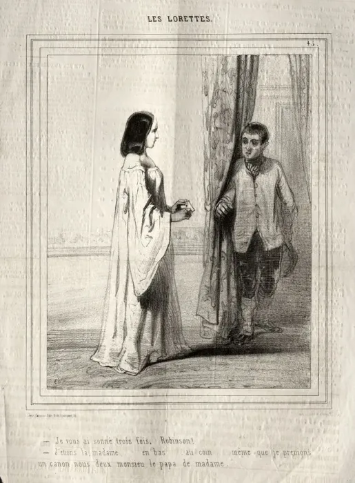 Framed Print : Les Lorettes, 1842. Creator: Paul Gavarni (French, 1804-1866) Framed Print : Les Lorettes, 1842. Creator: Paul Gavarni (French, 1804-1866)