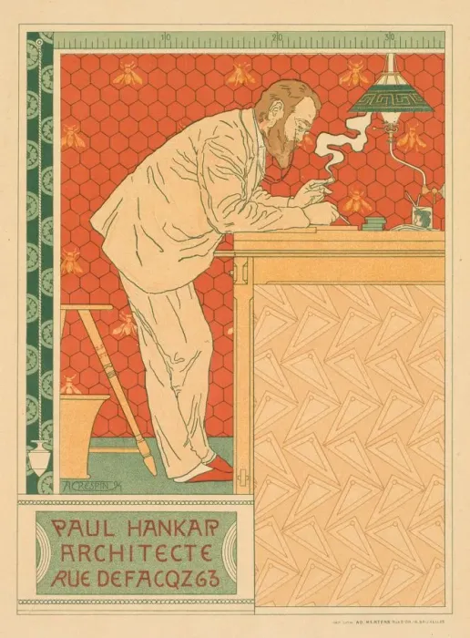 Framed Print : Les Maitres de lAffiche, Pl. 91: Paul Hankar, Architecte rue defacqz 63, c. 1894. Creator Framed Print : Les Maitres de lAffiche, Pl. 91: Paul Hankar, Architecte rue defacqz 63, c. 1894. Creator