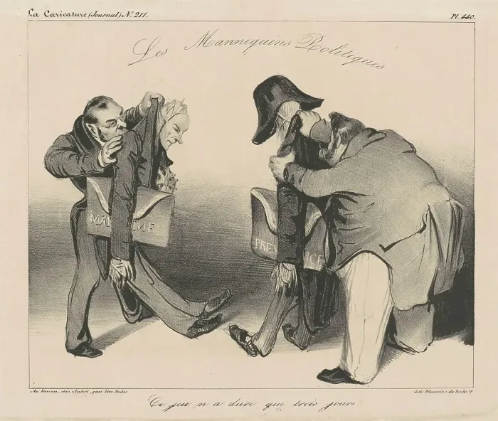 Framed Print : Les Mannequins Politiques, 19th century. Creator: Honore Daumier Framed Print : Les Mannequins Politiques, 19th century. Creator: Honore Daumier