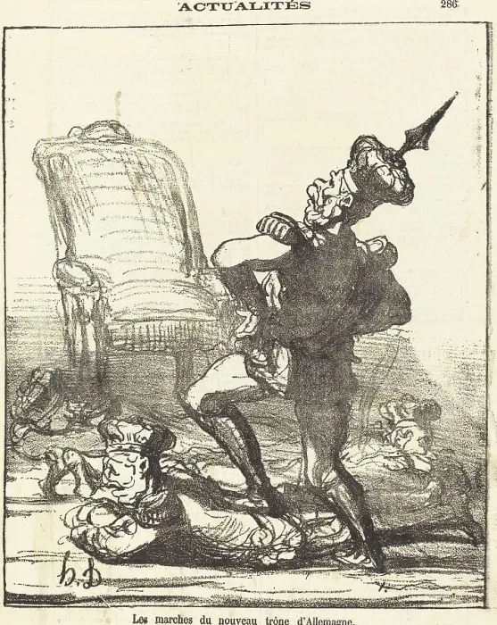 Framed Print : Les marches du nouveau trone d'Allemagne, 1871. Creator: Honore Daumier Framed Print : Les marches du nouveau trone d'Allemagne, 1871. Creator: Honore Daumier