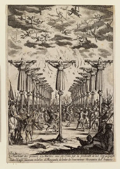 Framed Print : Les Martyrs du Japon (The Martyrs of Japan), c1627. Creator: Callot; Jacques (1592-1635) Framed Print : Les Martyrs du Japon (The Martyrs of Japan), c1627. Creator: Callot; Jacques (1592-1635)
