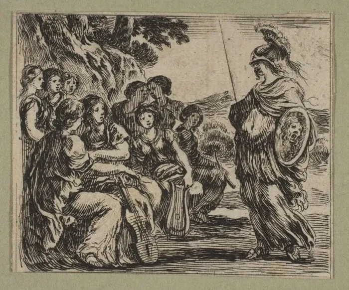 Framed Print : Les neuf Muses, 1644. Creator: Stefano della Bella Framed Print : Les neuf Muses, 1644. Creator: Stefano della Bella