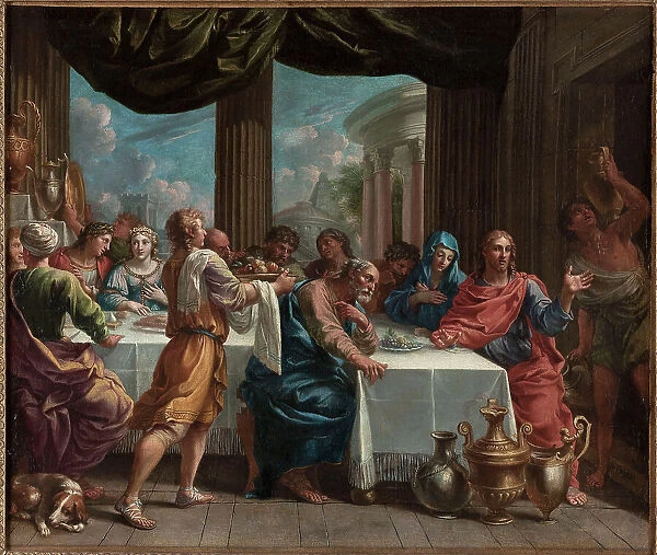 Les Noces de Cana. Esquisse pour le carton de la tapisserie tissée pour la tenture de la... 1652. Creator: Charles Poerson