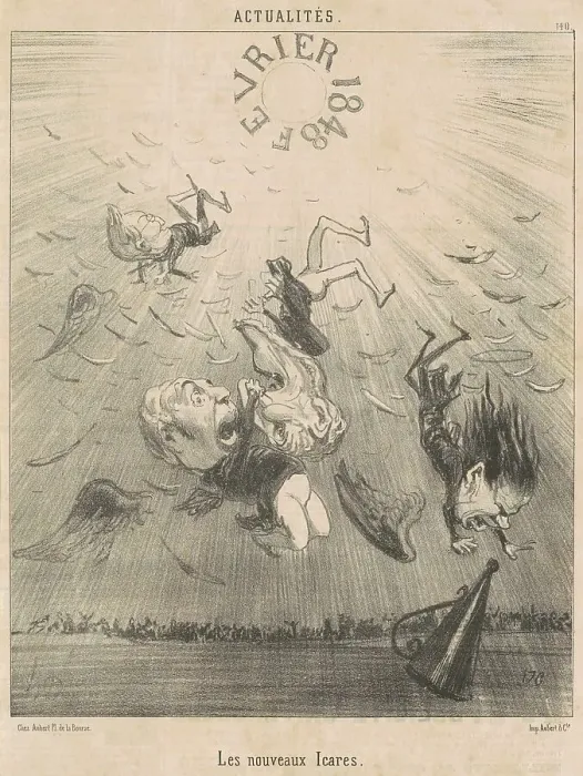 Framed Print : Les nouveaux Icares, 19th century. Creator: Honore Daumier Framed Print : Les nouveaux Icares, 19th century. Creator: Honore Daumier