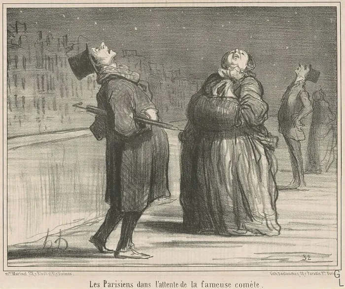 Framed Print : Les Parisiens dans l'attente de le... 19th century. Creator: Honore Daumier Framed Print : Les Parisiens dans l'attente de le... 19th century. Creator: Honore Daumier