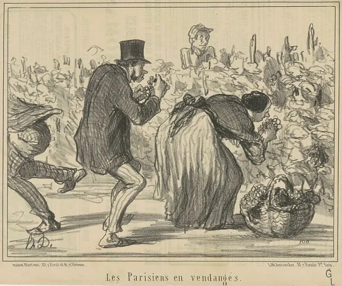 Framed Print : Les parisiens en vendanges, 19th century. Creator: Honore Daumier Framed Print : Les parisiens en vendanges, 19th century. Creator: Honore Daumier