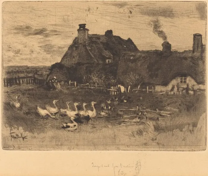 Framed Print : Les Petites Chaumieres (Thatched Cottages--Small Plate), 1878 Framed Print : Les Petites Chaumieres (Thatched Cottages--Small Plate), 1878