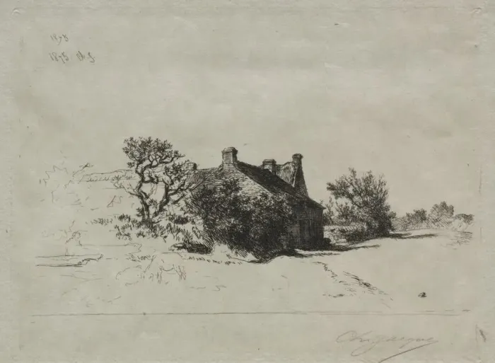 Framed Print : Les Petits Maisons Kercassier, 1875. Creator: Charles-Emile Jacque (French, 1813-1894) Framed Print : Les Petits Maisons Kercassier, 1875. Creator: Charles-Emile Jacque (French, 1813-1894)
