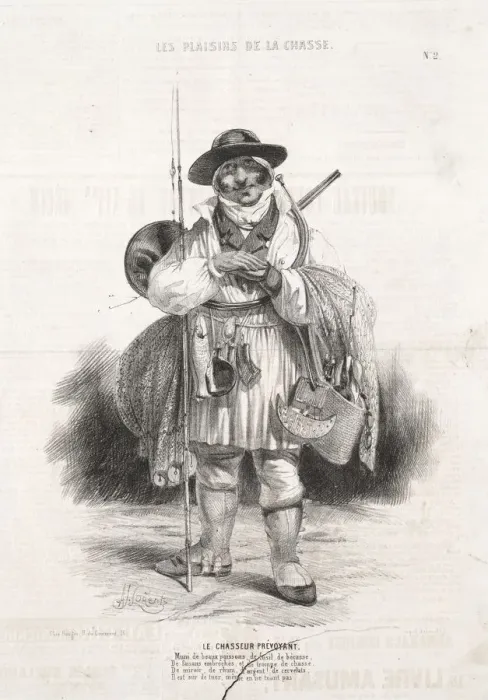 Framed Print : Les Plaisirs de la chasse: Le Chasseur prevoyant, 1842. Creator: Alade Joseph Lorentz (French Framed Print : Les Plaisirs de la chasse: Le Chasseur prevoyant, 1842. Creator: Alade Joseph Lorentz (French