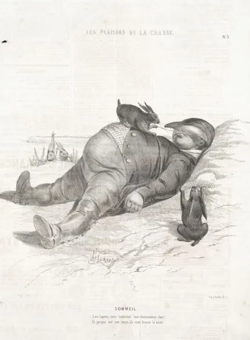 Framed Print : Les Plaisirs de la chasse: Sommeil, 1842. Creator: Alade Joseph Lorentz (French, 1813-after 1858) Framed Print : Les Plaisirs de la chasse: Sommeil, 1842. Creator: Alade Joseph Lorentz (French, 1813-after 1858)